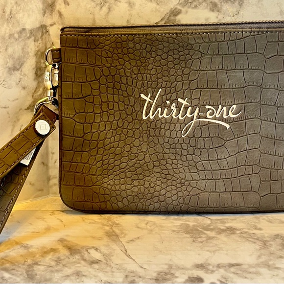 Thirty One Rubi Mini Purse Handbag Gray pebble - Picture 3 of 3